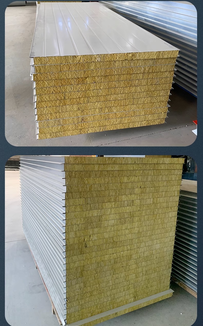 Rock wool sandwich panel fireproof and thermal insulation color steel plate dust-free workshop foam panel sandwich partition wall purification