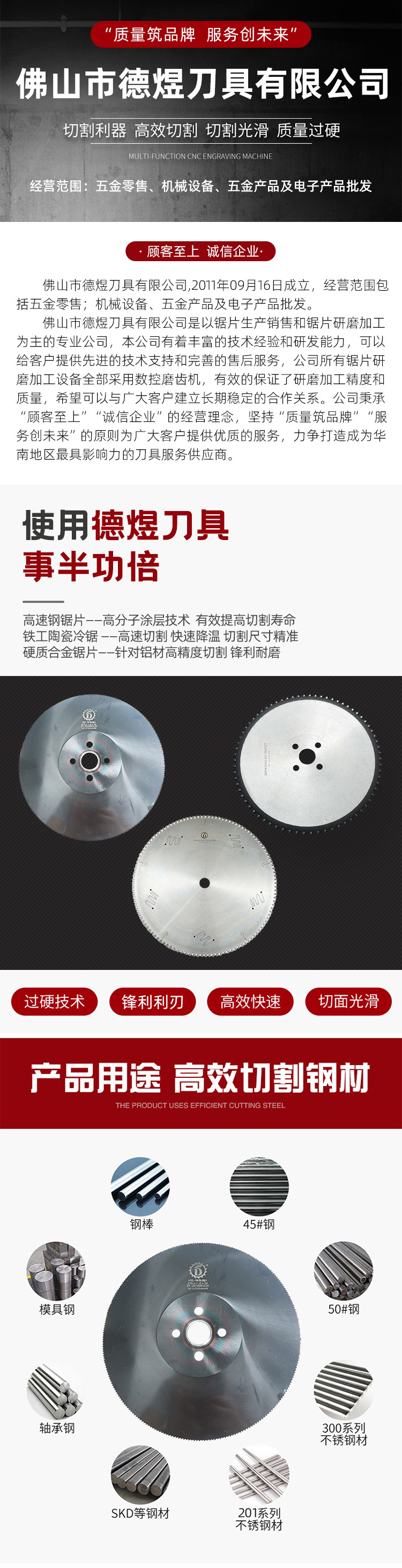 W6 Special A Coating Process High Speed Steel Saw Blade Metal Cutting Saw Blade 201 304 316 Stainless Steel Special Cutting