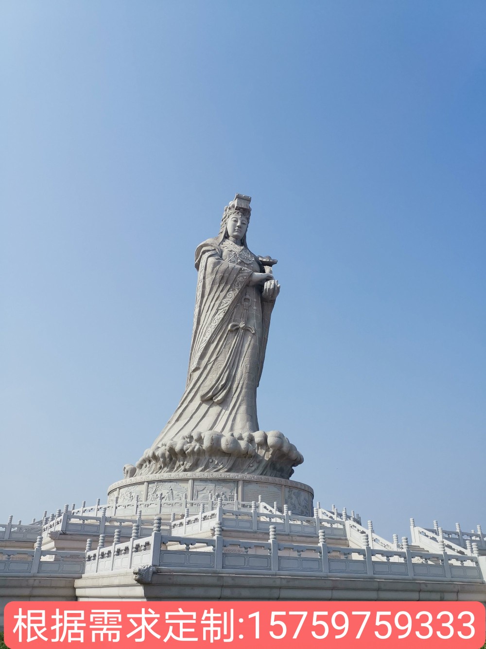 Temple Buddha Statue Stone Carving Mazu Sculpture Temple Ancient Architecture Stone Carving Characters Large Granite Character Statue Customization