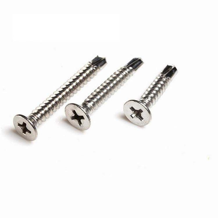 410 stainless steel cross countersunk head drilling tail self tapping self drilling screw, color steel tile self tapping wood screw