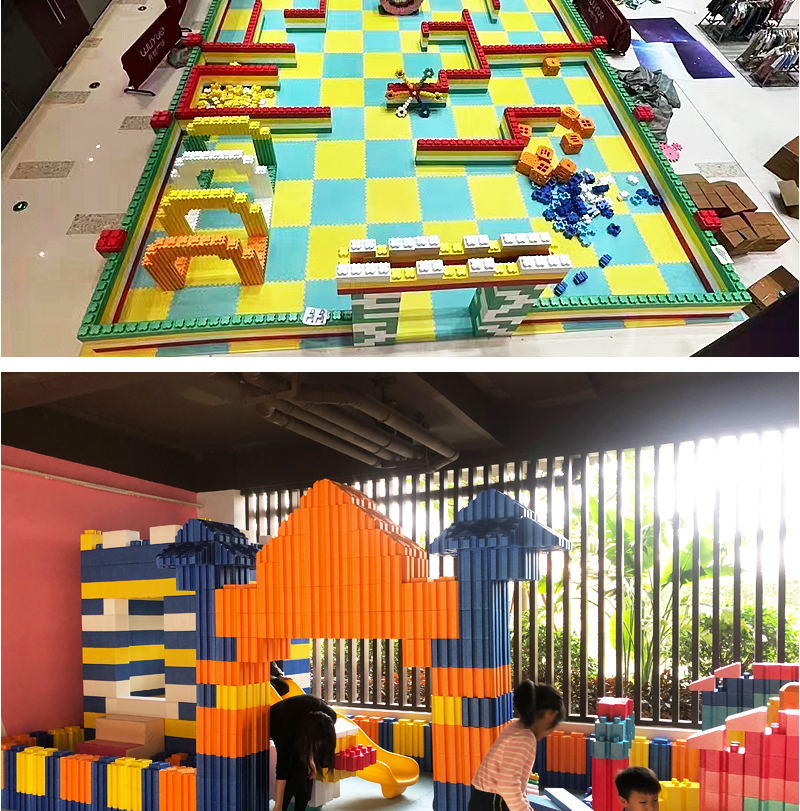 Large indoor EPP foam building block park mall children building block castle assembly building block wall playground