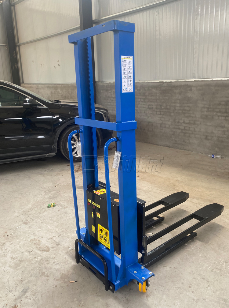 Electric forklift with automatic lifting, hydraulic handling, lifting, stacking, small, 1-ton portable loading and unloading equipment