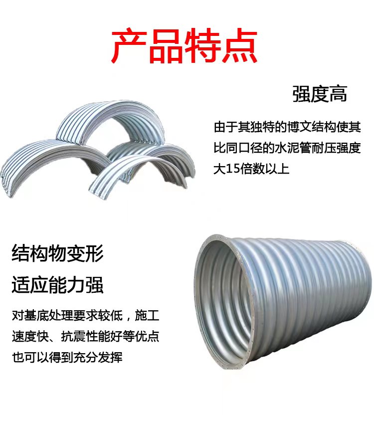 Assembled steel galvanized pipe scale for metal corrugated pipe culvert, tunnel culvert, Ruixiang support customization