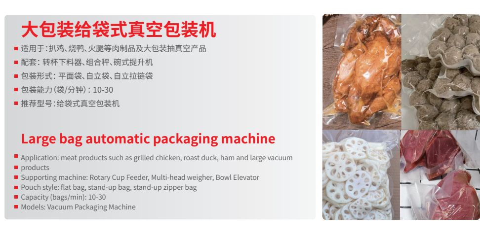 Vacuum Zongzi packaging machine egg yolk meat zongzi bacon zongzi full-automatic bag packaging machine