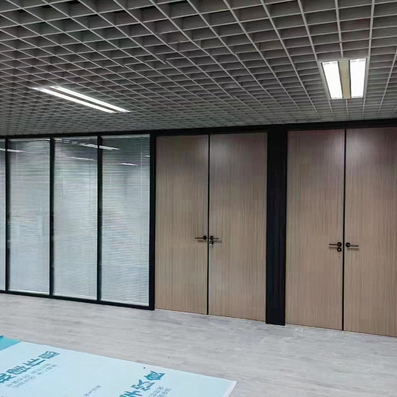 Manufacturer customized panoramic partition, indoor aluminum alloy glass partition, office tempered glass high partition wall