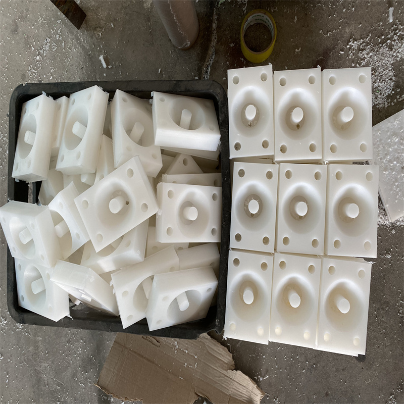 Ultra high molecular weight polyethylene slider impact resistant plastic processing parts, assembly line fasteners, irregular parts