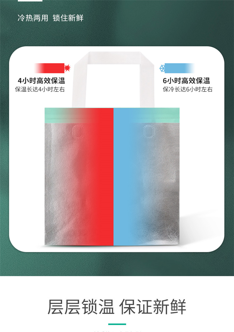 Non woven takeaway packaging bags, milk tea, coffee drinks, desserts, insulation bags, hand bags for external delivery, covered with film, wholesale by manufacturers