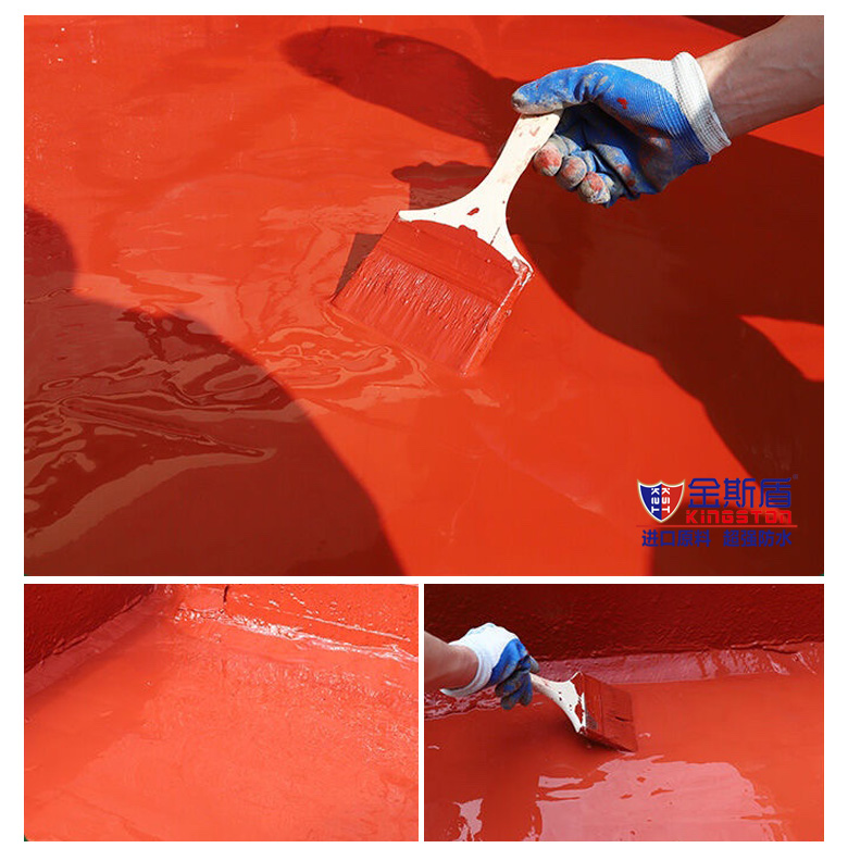 Red rubber roof exposed special waterproof coating Kingshield waterproof manufacturer wholesale roof crack repair coating