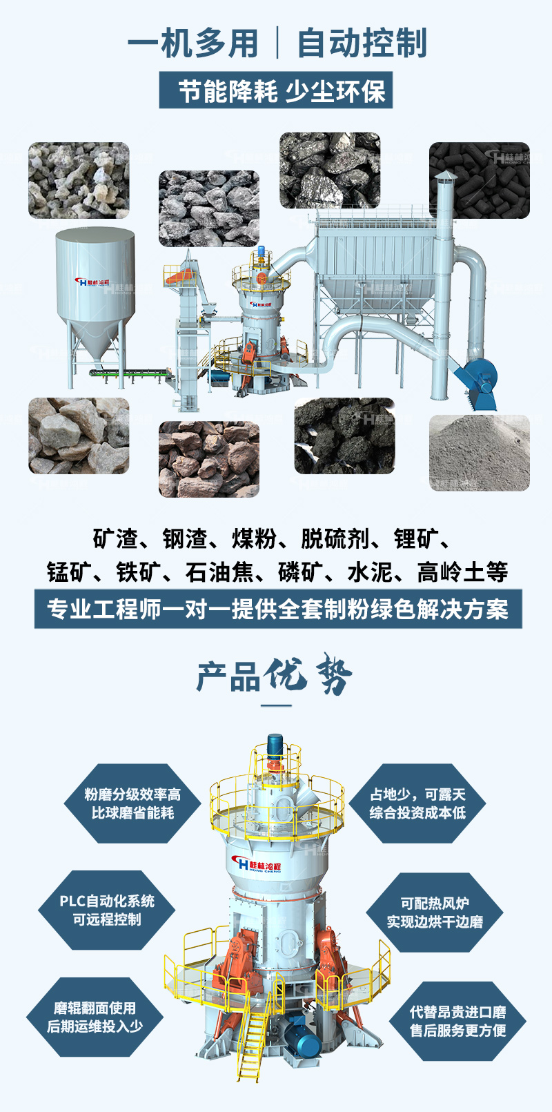 The vertical roller mill of the coal mill produces 50 tons of vertical mill when processing coal powder equipment