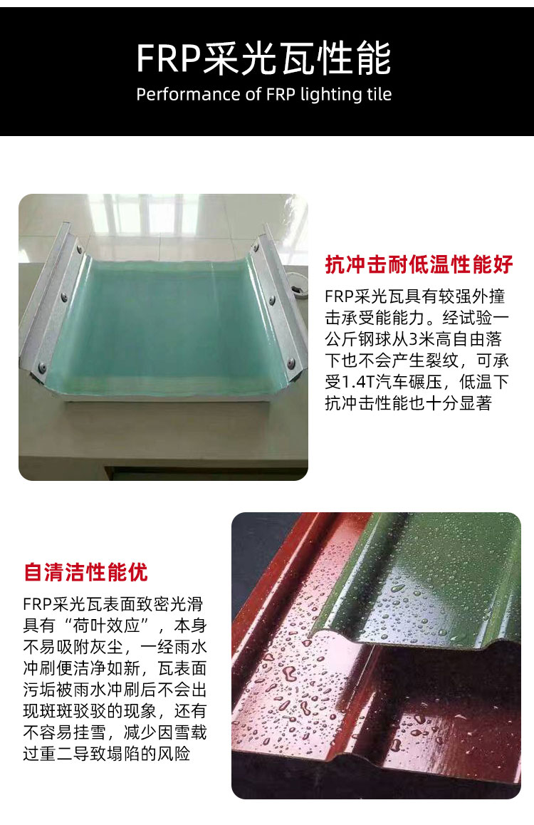 Engineering workshop daylighting tiles FRP fiberglass sunlight board roof tiles transparent transparent transparent transparent plastic tiles 1050 type