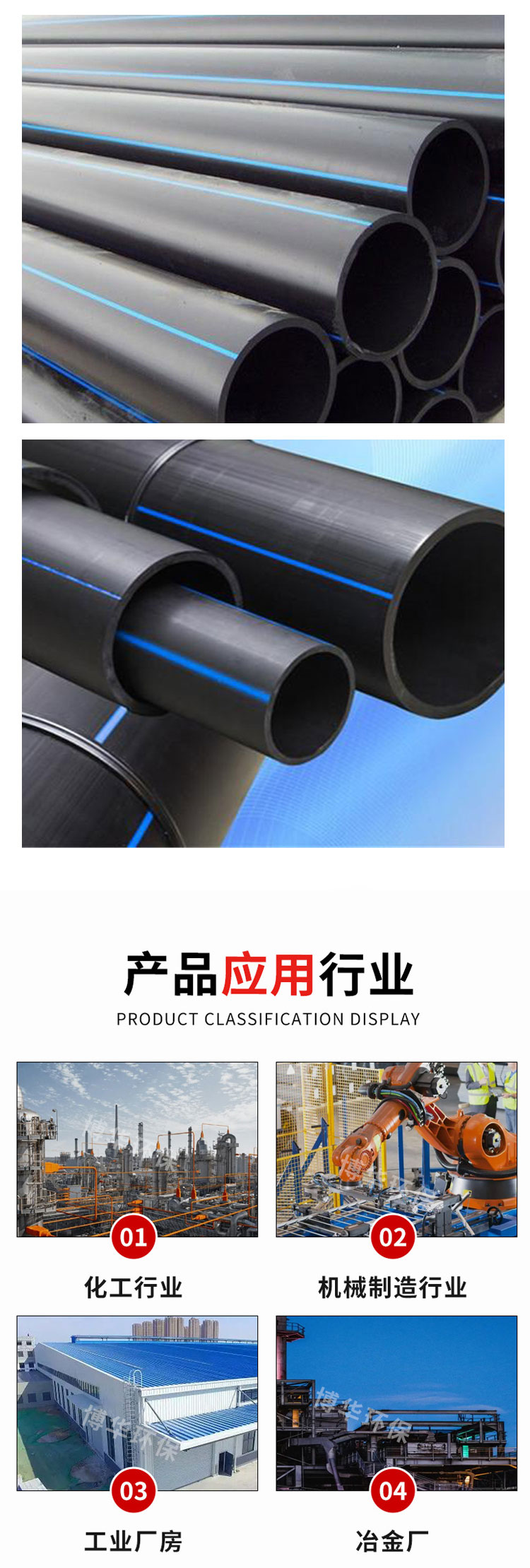 PE irrigation pipes, large-diameter HDPE water supply pipes, pipe fittings, perforated seepage pipes, customized by Xiongyun Plastic