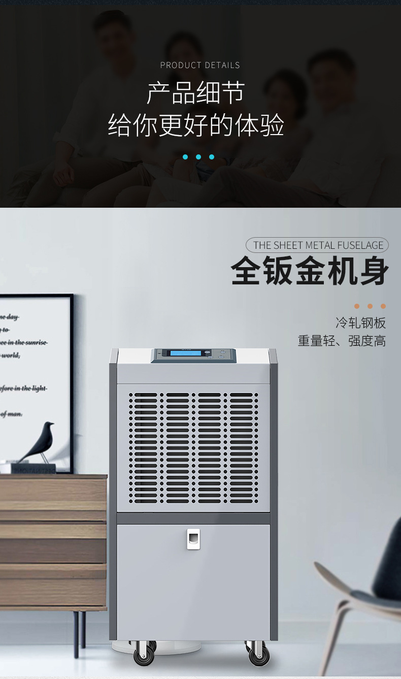 Ruiwang high-power household dehumidifier, shopping mall, villa, parking lot, basement dehumidifier, dryer