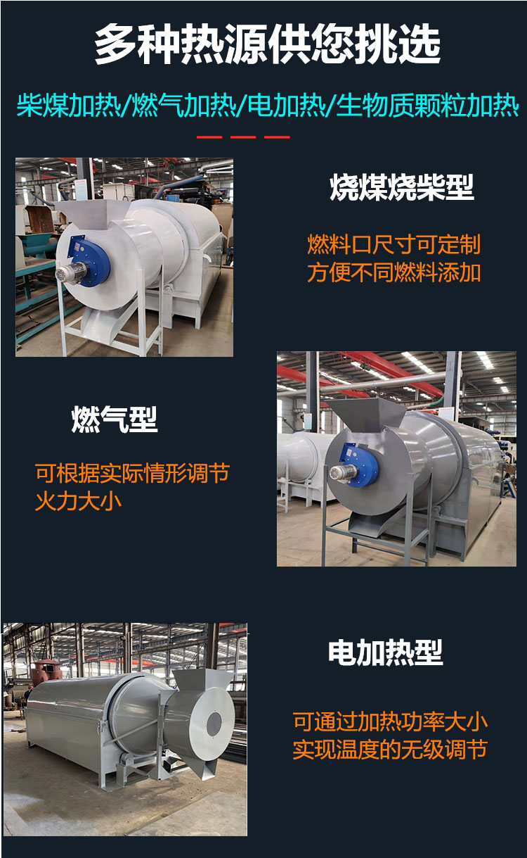 Distiller's grains drum drying machine, electric heating, kaolin drying equipment, Junlei small soybean residue and potato residue dryer