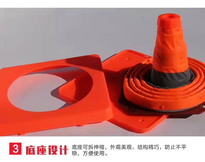 Hongfuxi brand rubber sand filled road cone municipal traffic blocking plastic cone square warning barrier cone with various styles available