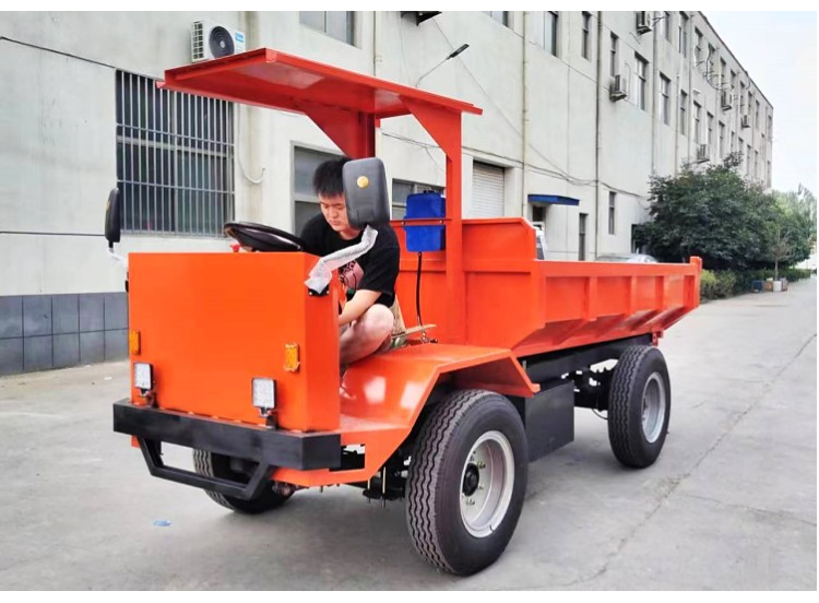 Mine electric Sibuxiang underground transport four-wheel truck dump battery project Dump truck Hongji