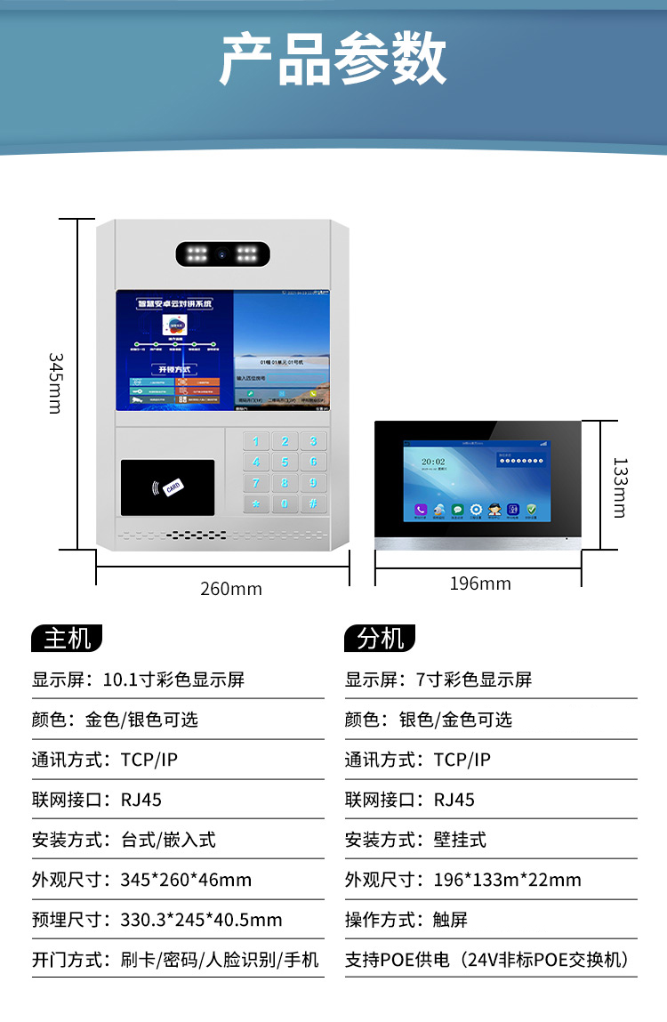 Mingke Community Building Visual Intercom Face High Recognition Rate Access Control Cloud Intercom Remote Door Opening