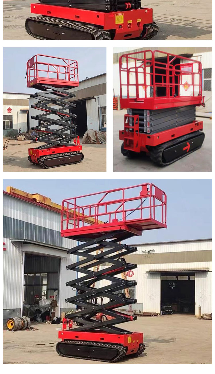 Customized self-propelled elevator, track scissor fork type lifting platform, electric hydraulic high-altitude work vehicle