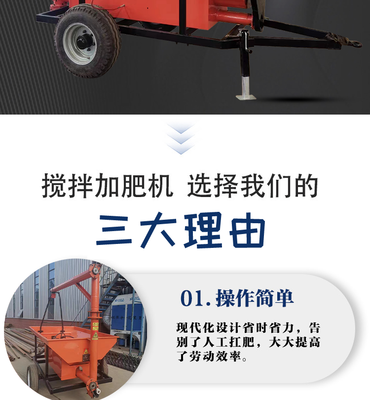 Tractive fertilizer adding machine, agricultural four wheel tractor with stirring type fertilizer adding, transporting, and adding integrated machines, 2 square and 3 square meters