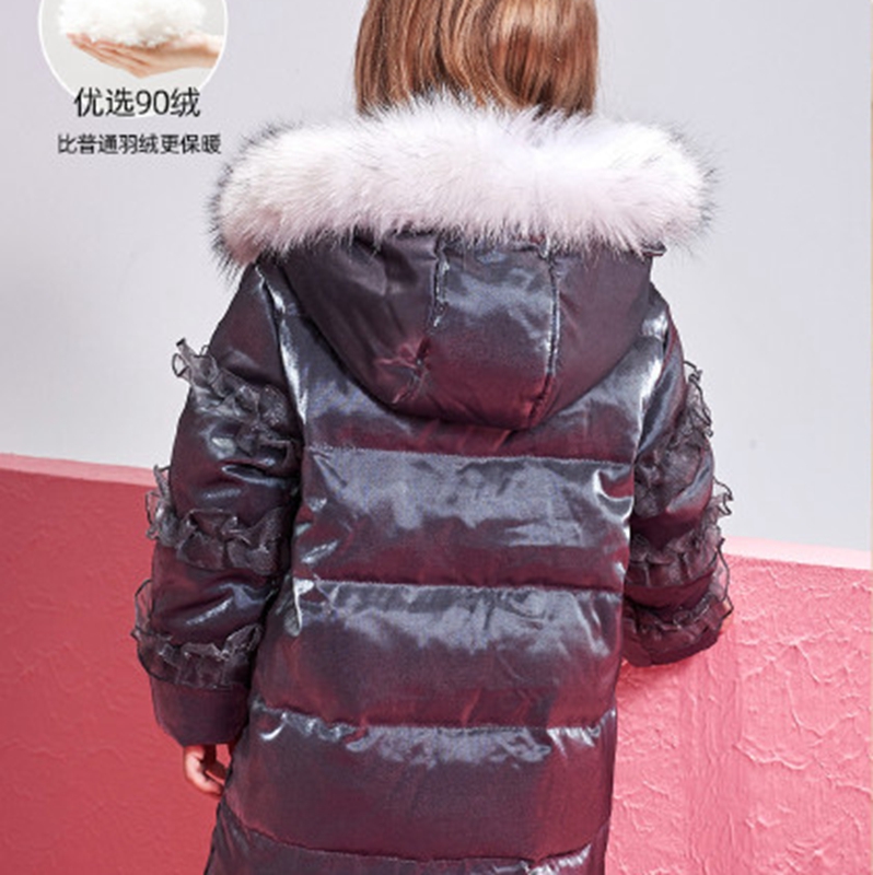 Girls' down cotton jacket for the winter of 2022, new thickened children's medium length down cotton jacket, westernized winter cotton jacket