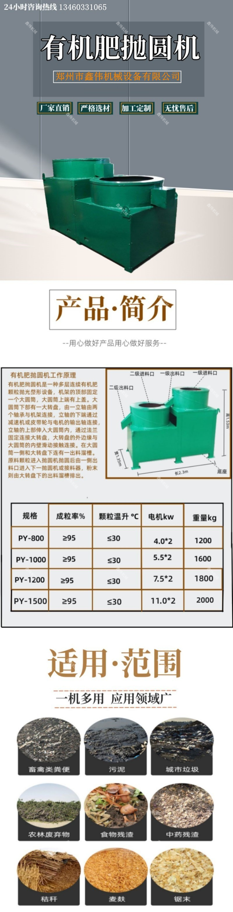 Manure particle rounding machine Double layer rounding beauty machine Three layer particle rounding production line