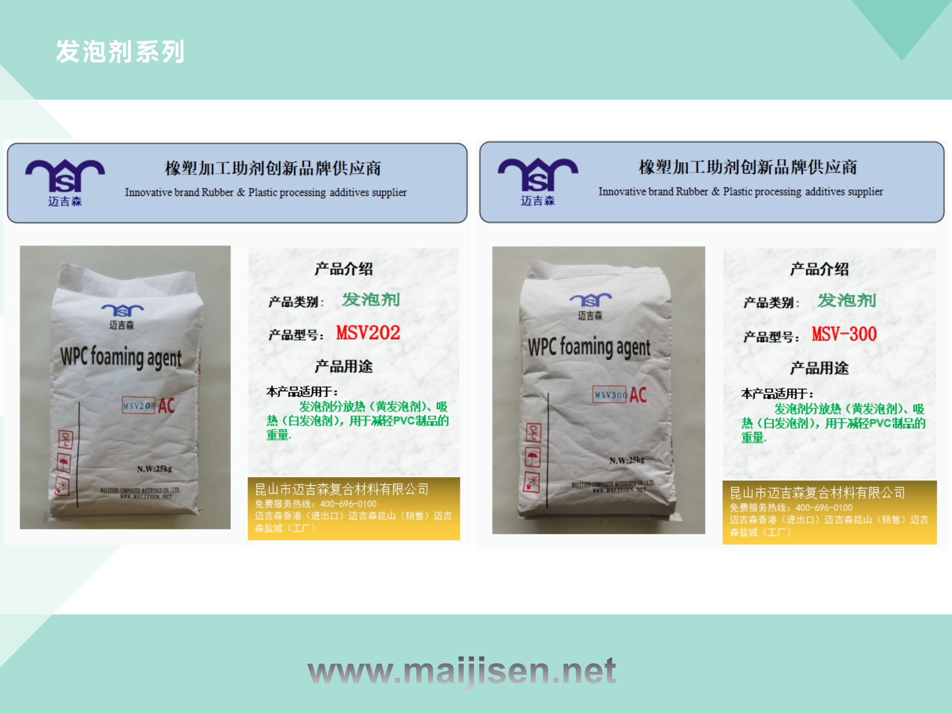 Heat-absorbing foaming agent MS-108 NC foaming agent supplied by Maijisen PVC white hair foaming agent MS-108