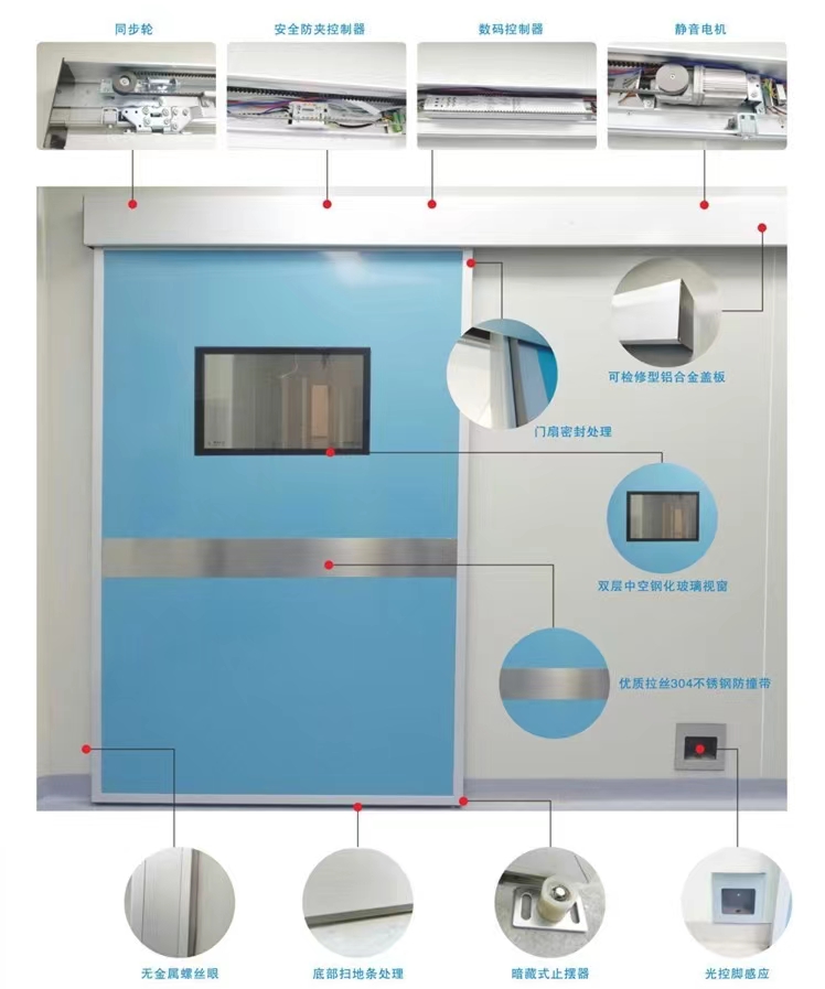 Anti radiation lead door manufacturer dental CT radiation department X-ray CT/DR room radiation protection door single open injury detection door