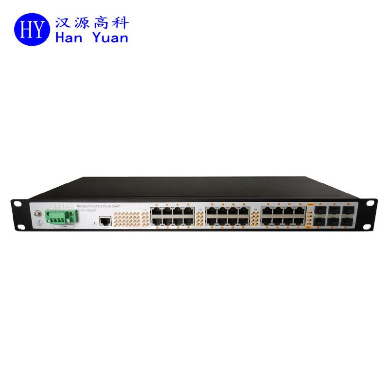 6 optical and 24 electrical gigabit two-layer management industrial grade POE switch, 24 port POE power supply industrial switch