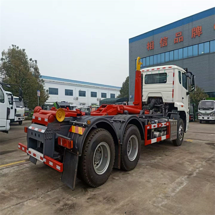 25 ton Dongfeng Tianlong rear double bridge carriage detachable garbage truck with 16 square box for after-sales worry free mortgage