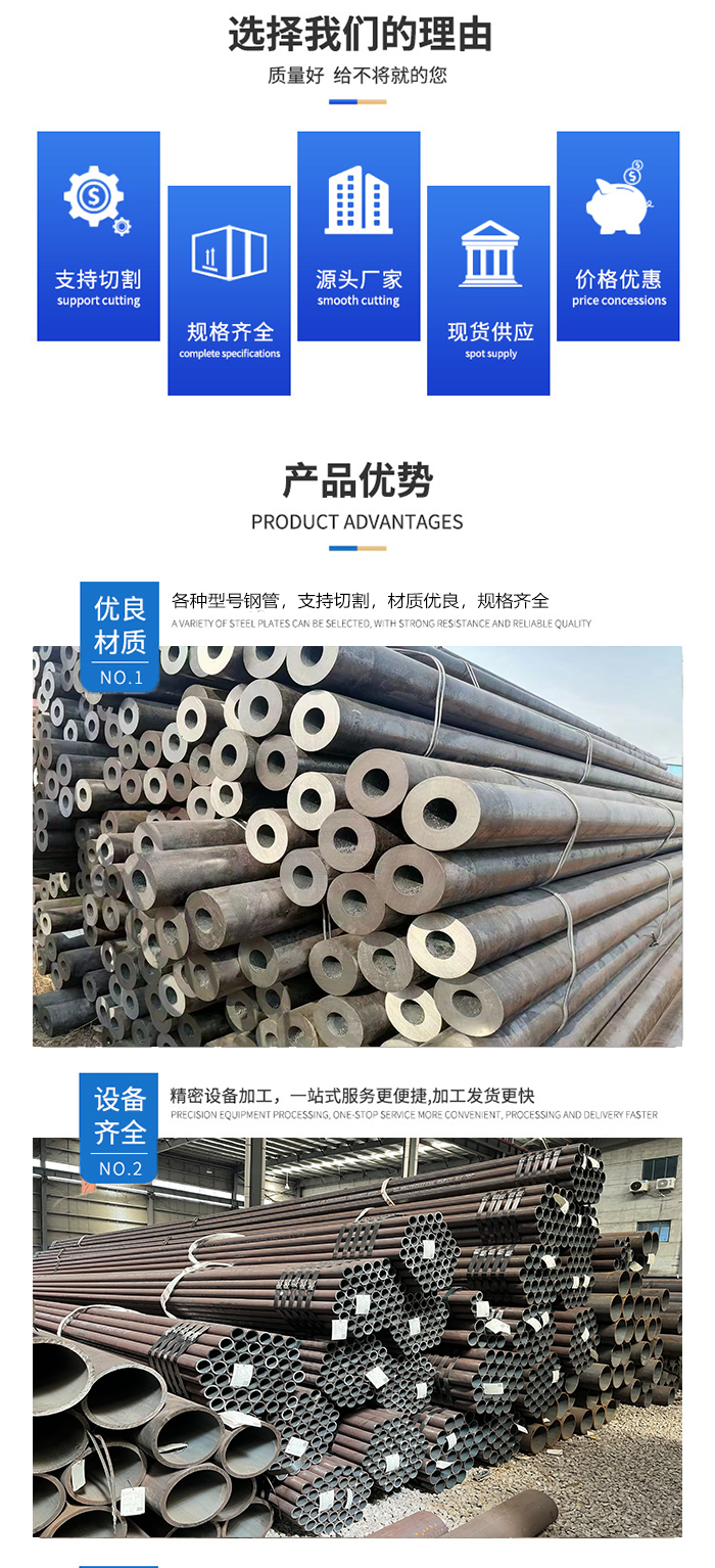 High strength and wear resistance steel pipes for 27SiMn seamless hydraulic props are urgently shipped in large inventory