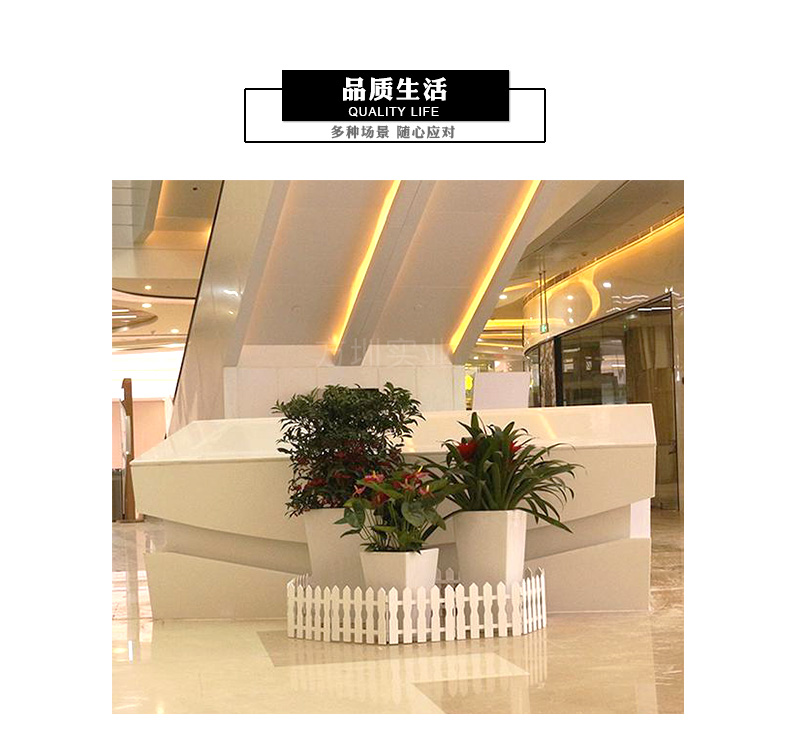 Customized landscape decoration for the reception and consultation desk of the hotel building, shopping center, fiberglass front desk, office building, and office building