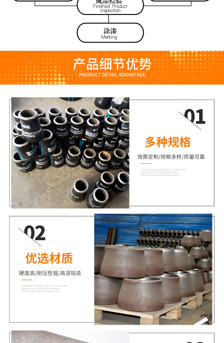 Variable diameter eccentric concentric seamless thick walled carbon steel high-pressure guide pipe cone reducer