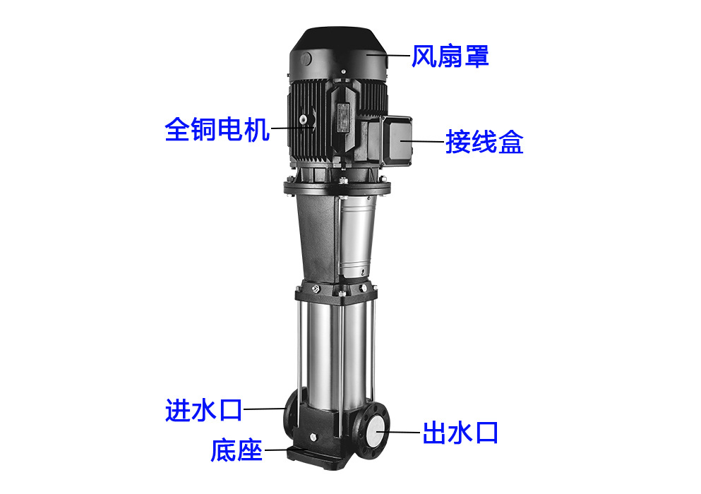 Vertical stainless steel multistage centrifugal pump Corrosion resistant Booster pump for domestic water supply of high-rise buildings