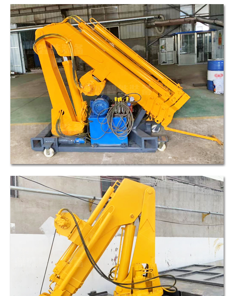 Hydraulic car mounted folding arm crane, rotary detachable folding car mounted crane, Dingsheng