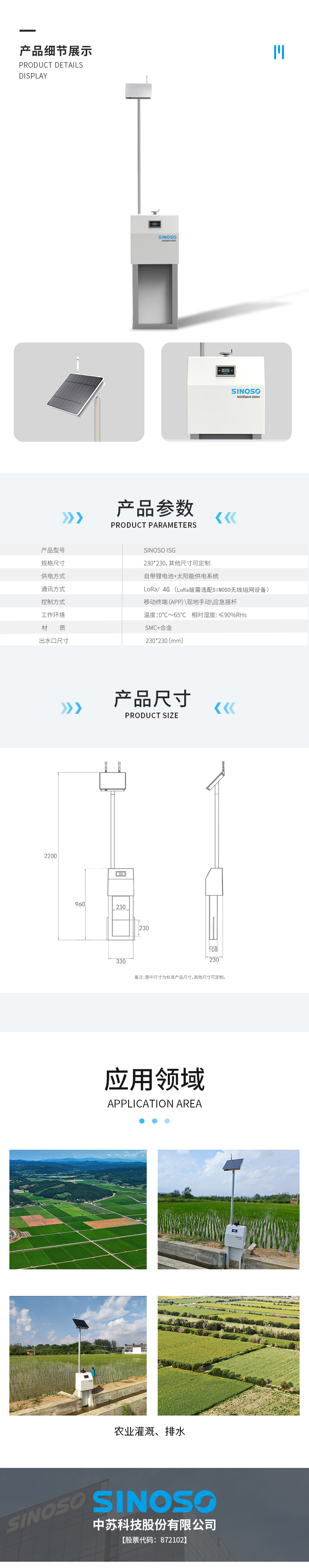 Customization of agricultural irrigation and drainage support for integrated intelligent gates of Sino Soviet technology