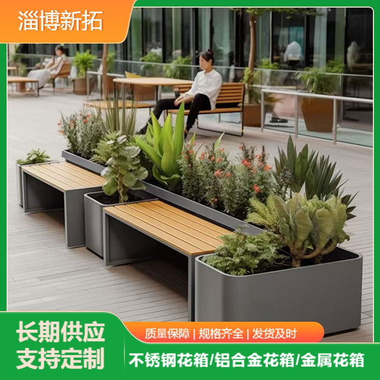 市政道路防腐木移动花箱 户外仿木纹移动花槽 款式多样 多年行业经验
