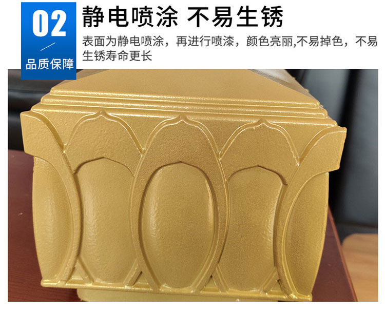 Yellow and gold municipal guardrails, central isolation barriers, Lotus Beijing style traffic guardrails, sturdy and durable