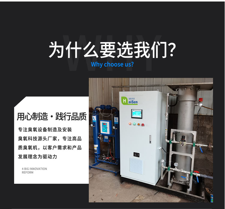 Haisen 2kg Large Ozone Generator Mobile Deodorization, Sterilization and Disinfection Equipment for Industrial Wastewater and Wastewater Treatment