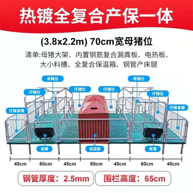 Thickened sow production bed, sow production and protection integrated bed equipment, dual body processing - Wangzhu Livestock