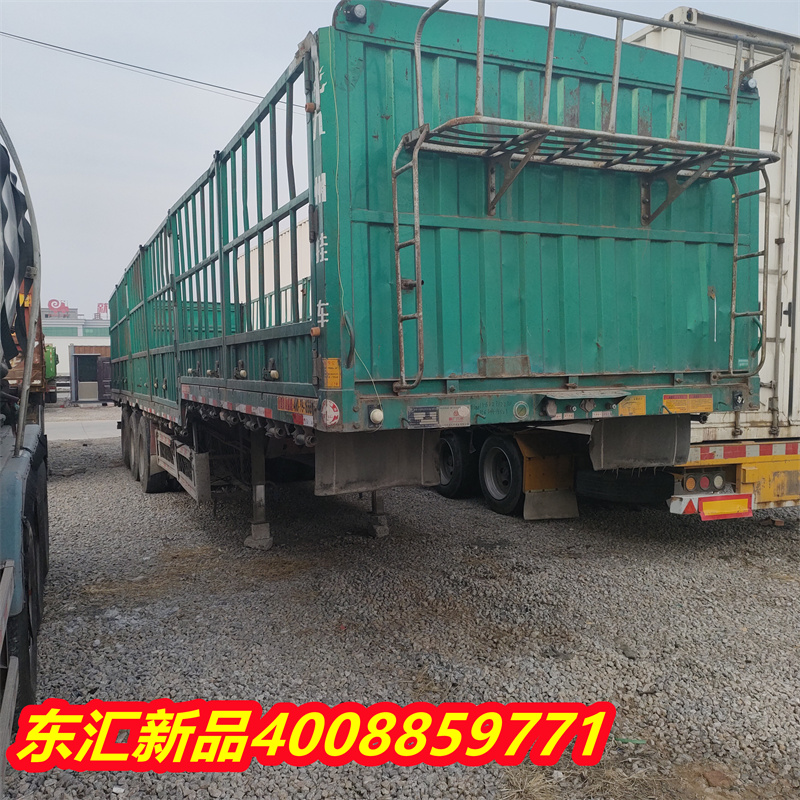 Purchase and sales of 13 meter 18 high warehouse railing semi trailer 11 meter 60 side flip semi trailer for export second-hand trailer