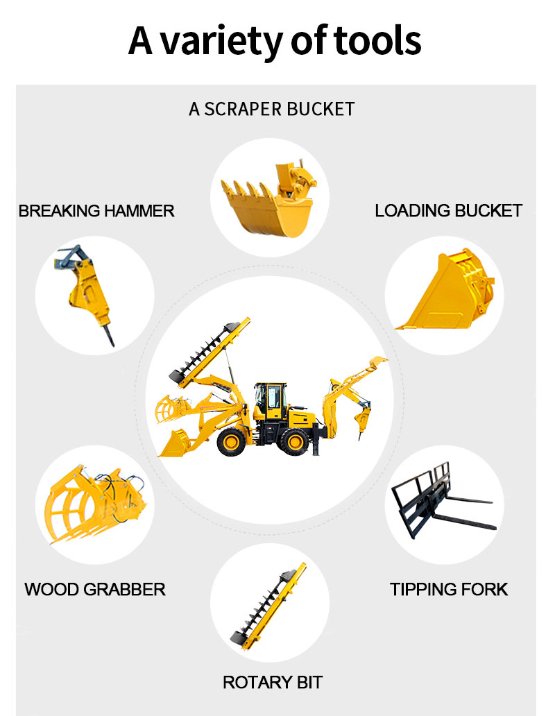 Hoisting QZ20-25Backhoe 2.5-ton Backhoe Loader Two Busy Engineering Machines