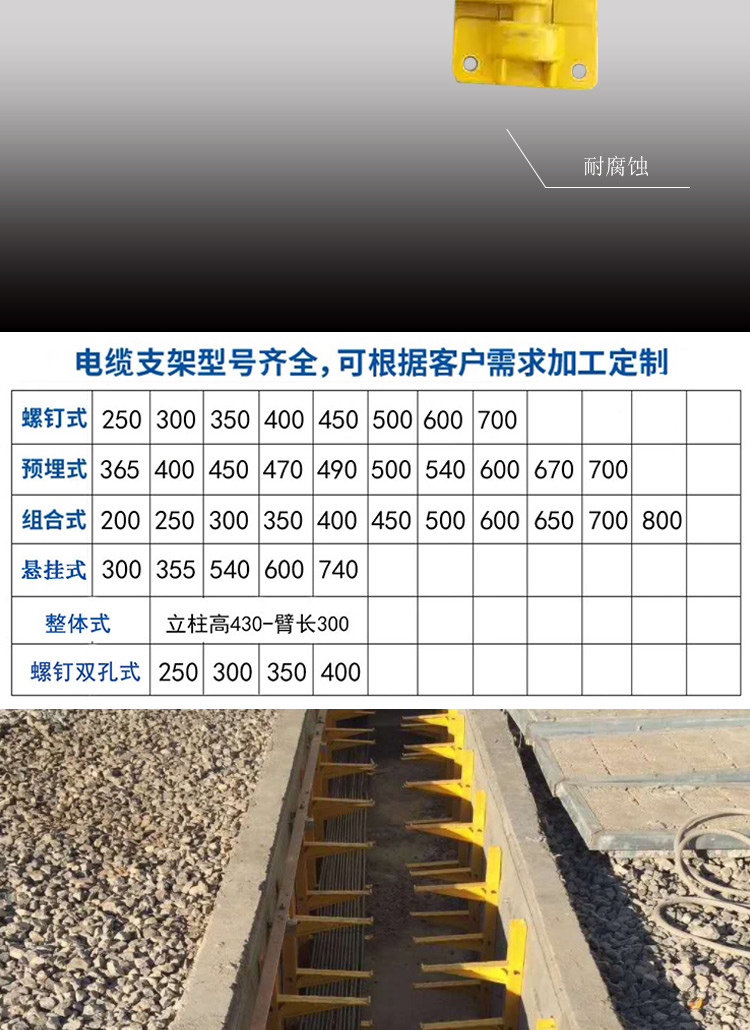 【 Juwei 】 Cable trench bracket, insulated resin cable bracket, composite material cable support bracket