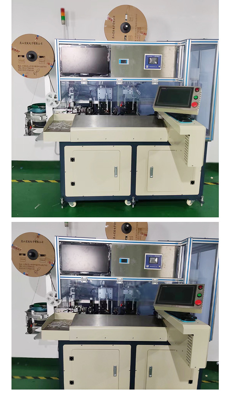 Fully automatic single head double gauge wire thick and thin rubber shell insertion machine, wire peeling detection, pressure end detection and management machinery