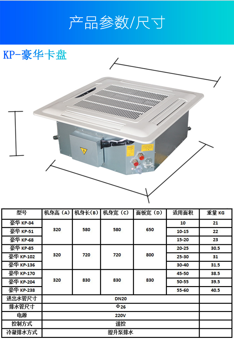 德冷牌fp-204km卡式明裝風機盤管 吸頂機 卡盤 自產自銷 價格優惠