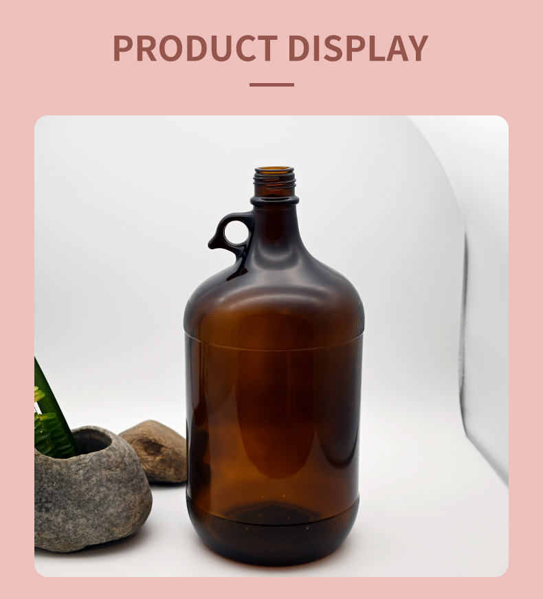 New Brown Beer Bottle 4L Soda Bottle Small Beverage Bottle Large Capacity Glass Bottle with Lid