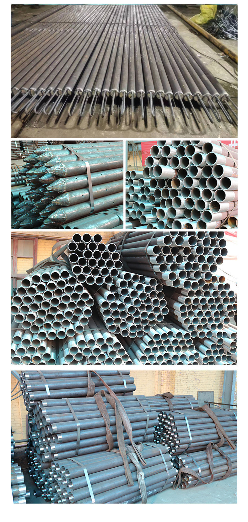 Lock foot grouting pipe steel flower 42 * 3 leading small conduit 50 * 4 chamfered soil nail manufacturer Yihe Cheng