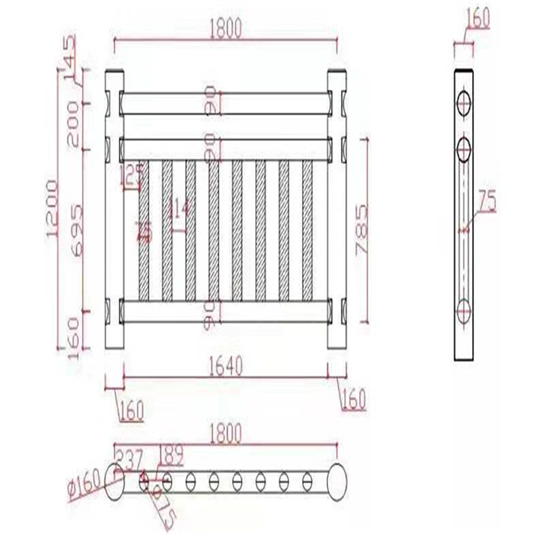 Cement imitation wood guardrail customized Hengyi Building Materials Concrete Railing Production Base