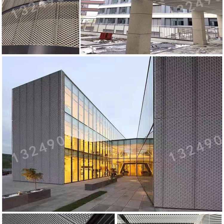 Aluminum alloy mesh ceiling, aluminum mesh mesh door head decoration, expansion mesh, diamond shaped small hole stretching metal curtain wall mesh