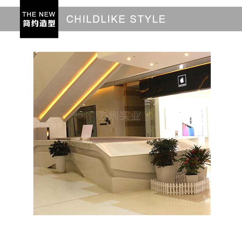 Customized landscape decoration for the reception and consultation desk of the hotel building, shopping center, fiberglass front desk, office building, and office building