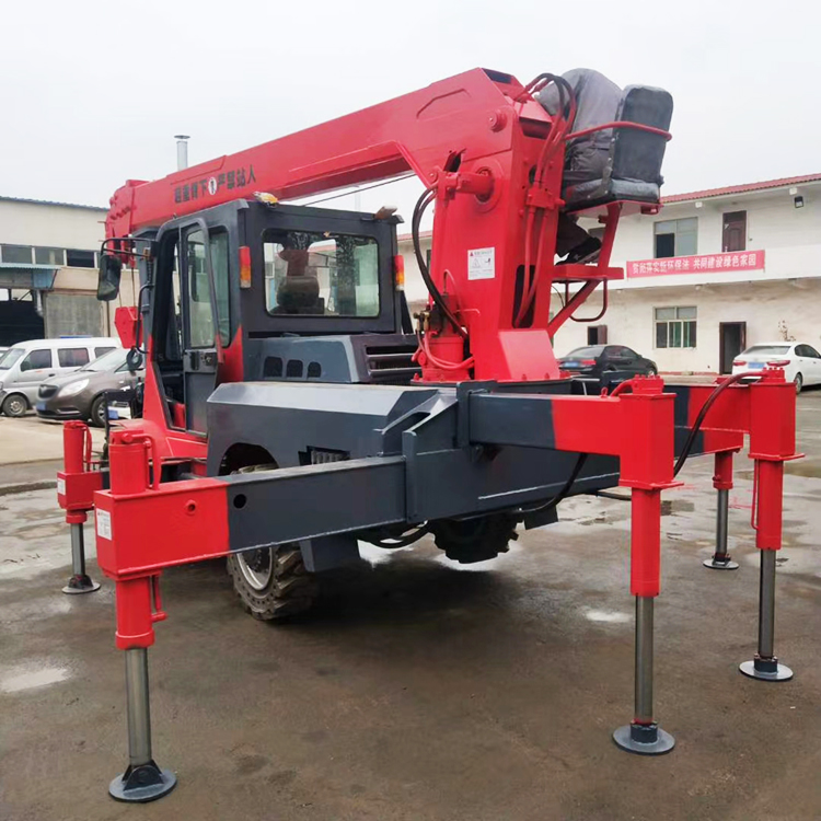 Hydraulic telescopic boom off-road forklift modification fly arm crane integrated machine Guisheng