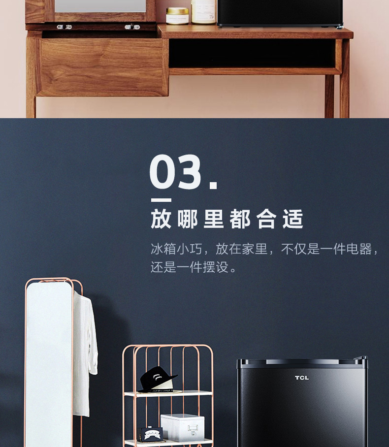 TCL General Agent Refrigerator D48J Small Hotel Refrigerator 48L Real Estate Promotion Gift Marketing Plan